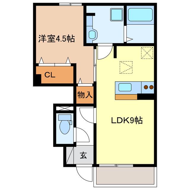 ワイズコート(1LDK/1階)の間取り写真