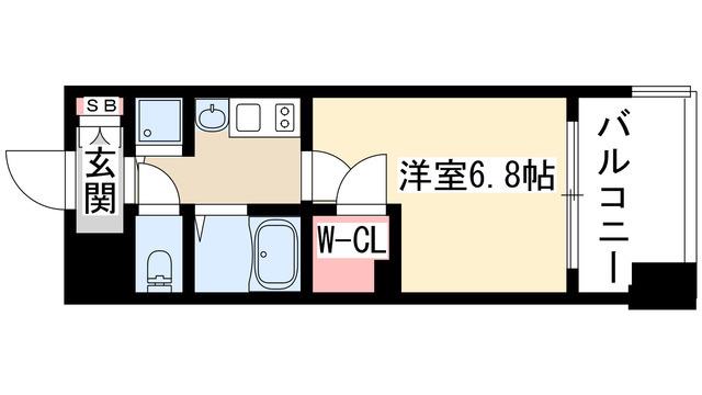 プレサンス泉セントマーク(1K/2階)の間取り写真