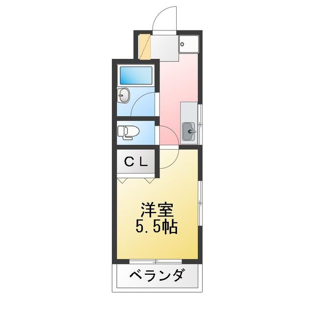 サンワードパレス(ワンルーム/4階)の間取り写真