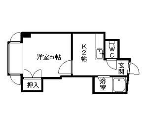 コスモス菊水(1K/3階)の間取り写真