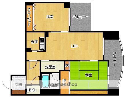 ジートラスト薬院(2LDK/10階)の間取り写真