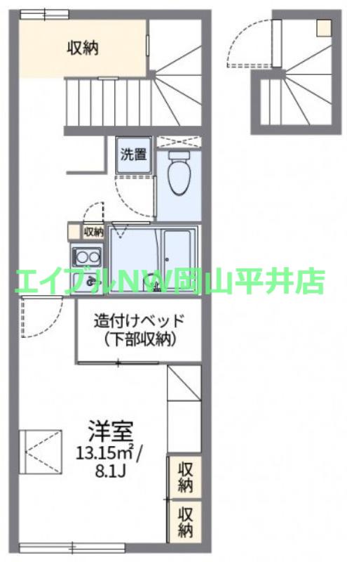 レオパレス浜野南(1K/2階)の間取り写真