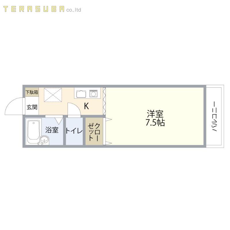 CASA・AGIO(1K/1階)の間取り写真