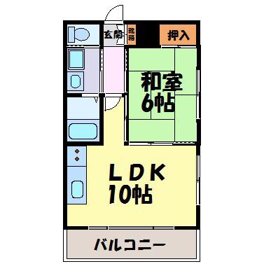 R-COURT泉(1LDK/5階)の間取り写真