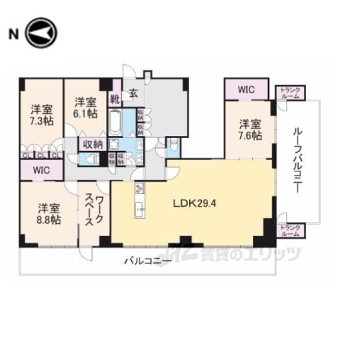 AKADEMOS RESIDENCE(4LDK/5階)の間取り写真