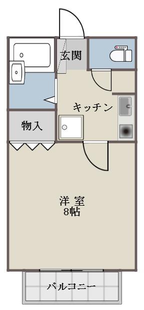 ドミーフリーデ(1K/2階)の間取り写真