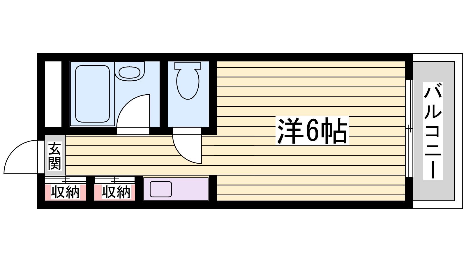 ヴィラ大蔵(ワンルーム/1階)の間取り写真