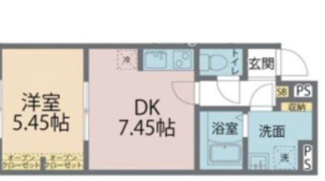 カインドネス江戸川(1DK/3階)の間取り写真