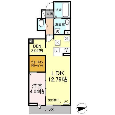 アンジュール南(1LDK/1階)の間取り写真