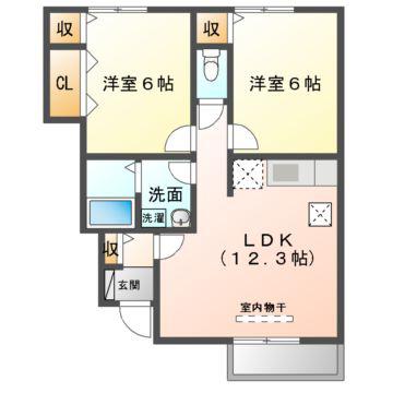 ソフィアコート(2LDK/1階)の間取り写真