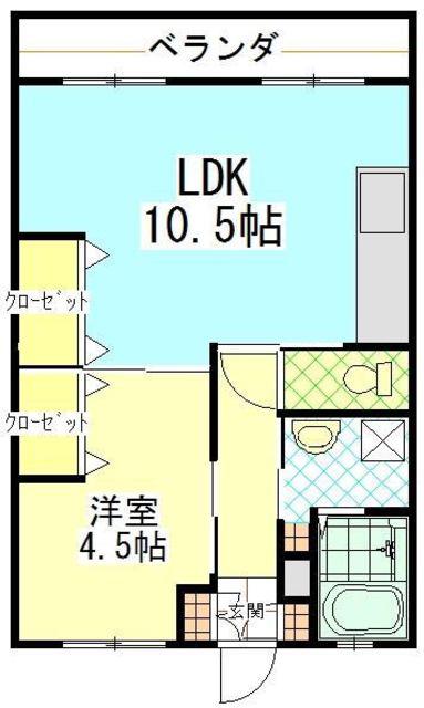 サンホワイトB106(1LDK/2階)の間取り写真