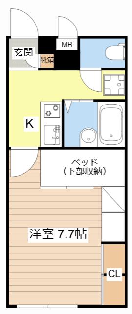 エイペックス彦根東沼波(1K/1階)の間取り写真