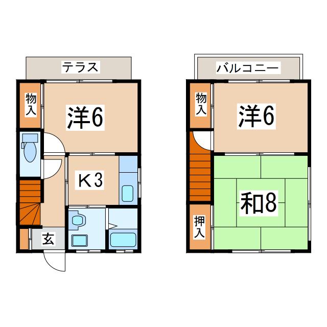 ライヴス渋川(3K/1階)の間取り写真