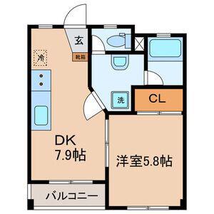 ワンピース(1DK/3階)の間取り写真