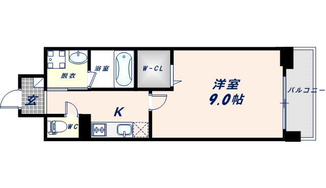 SHINING布施離宮(1K/1階)の間取り写真