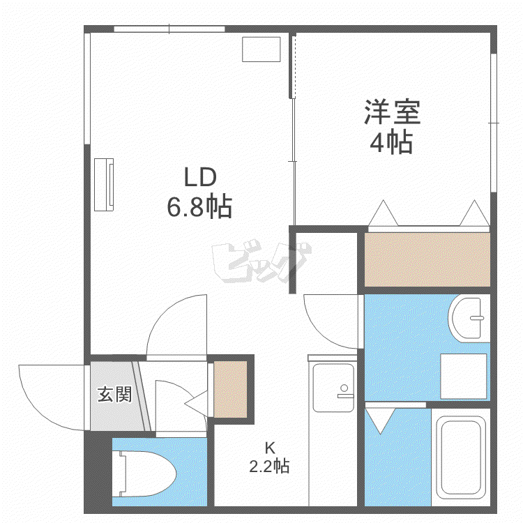 BLOSSOM学園前(1LDK/3階)の間取り写真