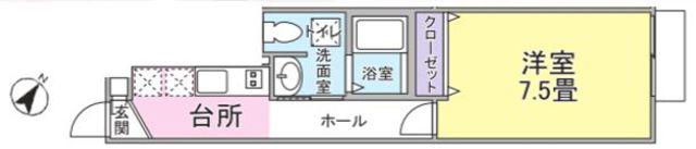 PLAZA(1K/1階)の間取り写真