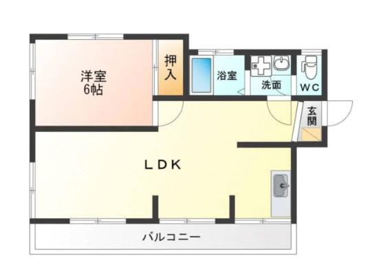 大栄マンション(1LDK/2階)の間取り写真
