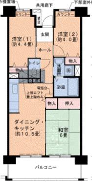 ルネタウン御船(3DK/7階)の間取り写真