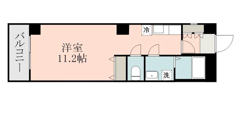 AXIS薬師(ワンルーム/2階)の間取り写真