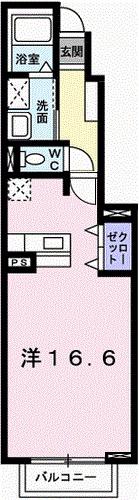 クアイエット アベニューIII(1K/1階)の間取り写真