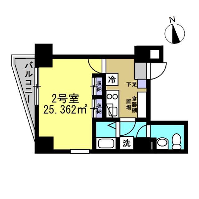 プラトリエ北新宿(1K/8階)の間取り写真