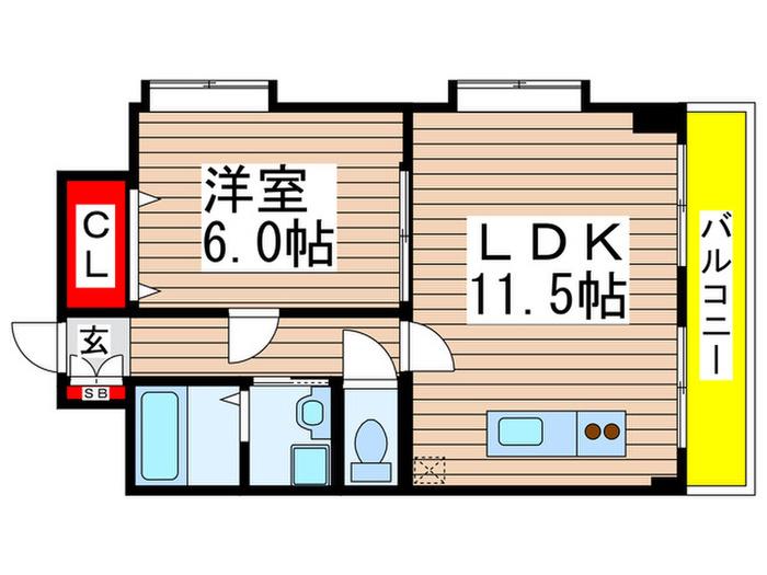 プリマベーラ船橋(1LDK/4階)の間取り写真