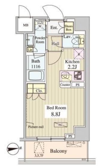 WASEDA APARTMENT WASEDA APARTMENT(1K/2階)の間取り写真