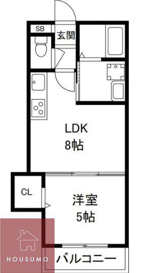 クリエオーレ茨田大宮IV(1LDK/1階)の間取り写真