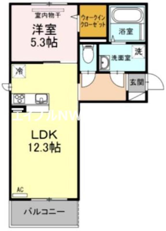アンリ.D(1LDK/2階)の間取り写真