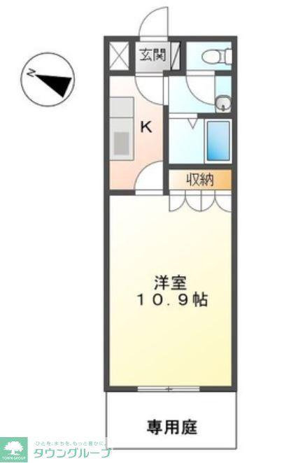 サニーヒル(1K/1階)の間取り写真
