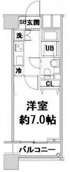 ファーストリアルタワー新宿(1K/19階)の間取り写真
