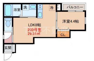 グラウハイム(1LDK/2階)の間取り写真