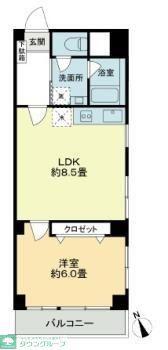 グリーンハイツ(1LDK/3階)の間取り写真