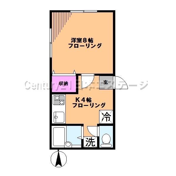 スターハウス(1K/1階)の間取り写真