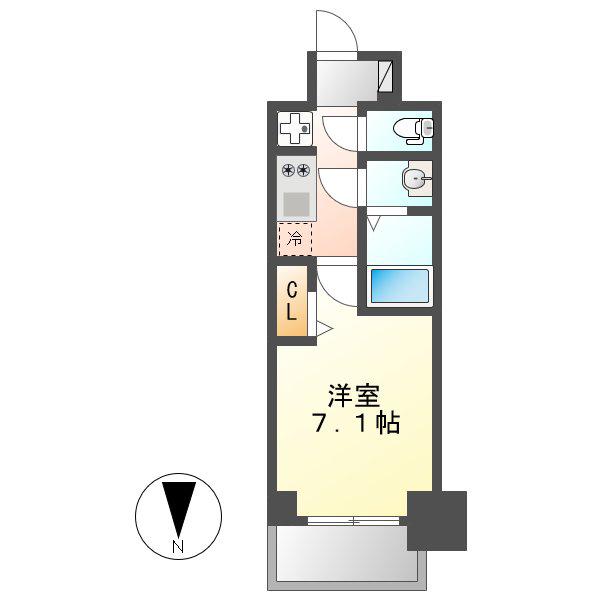 プレサンス桜通ベルノ(1K/2階)の間取り写真