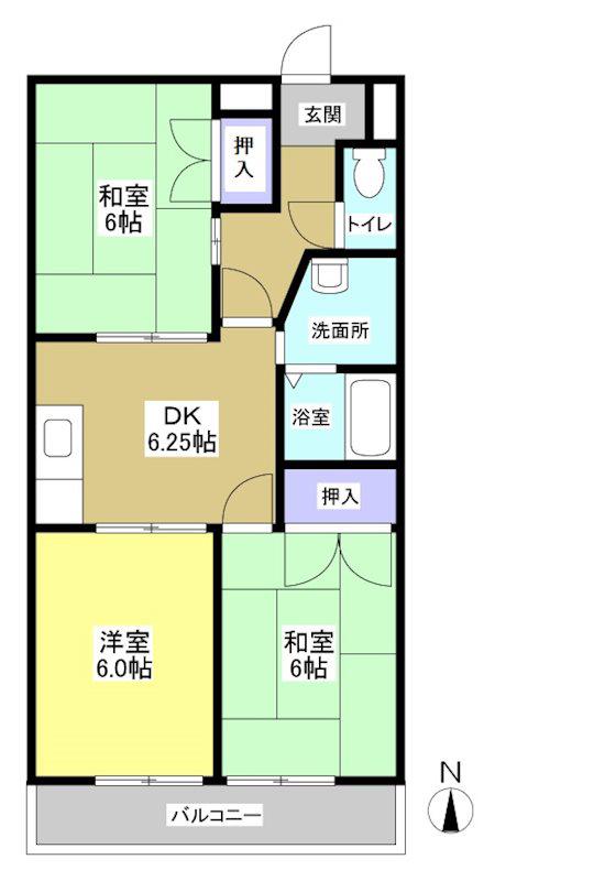 サンレイク和泉(3DK/3階)の間取り写真