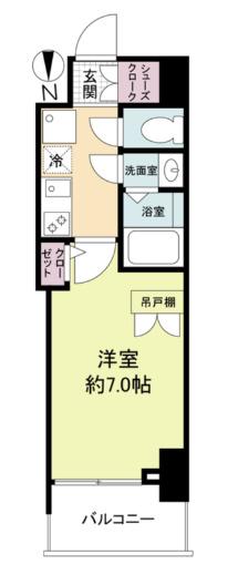 セレニテ谷町四丁目アリエ(1K/3階)の間取り写真