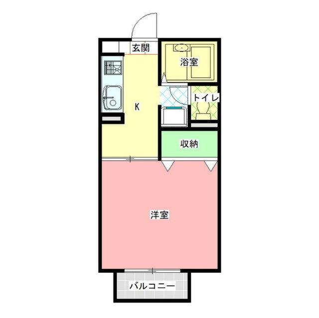 カサベルデ(1K/2階)の間取り写真