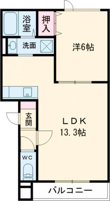 クリークウッドV(1LDK/3階)の間取り写真