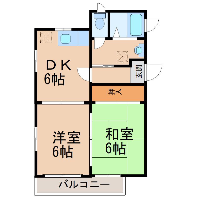 サンリブレ寿(2DK/1階)の間取り写真