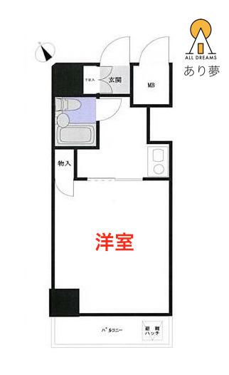 スカイコート横浜平沼(ワンルーム/4階)の間取り写真
