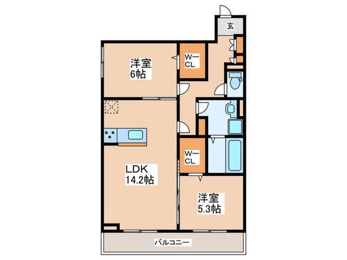 RETORIA阪南町(2LDK/3階)の間取り写真