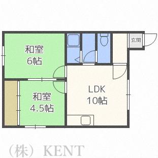 ファミールエンジェル(2LDK/3階)の間取り写真