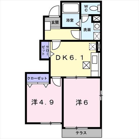 サンリットM・I(2DK/1階)の間取り写真