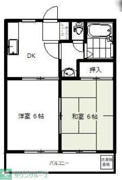 厚木 SAABマンション(2DK/2階)の間取り写真