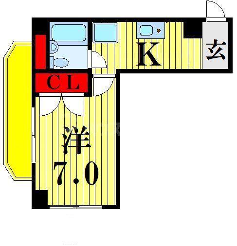 OFFICIAL RESIDENS(1K/3階)の間取り写真