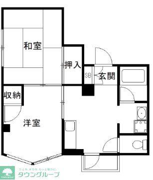 ステアウェル本郷(2DK/2階)の間取り写真
