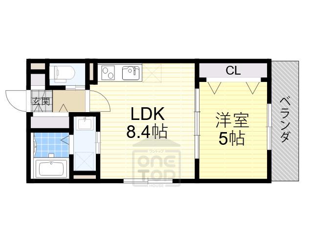 ティアラ豊川(1LDK/3階)の間取り写真