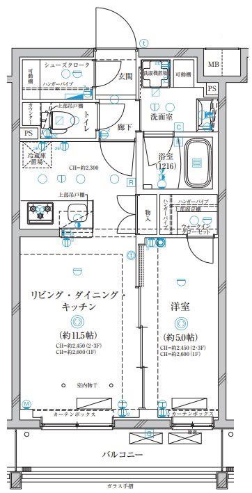 ディアレイシャス高井戸II(1LDK/1階)の間取り写真